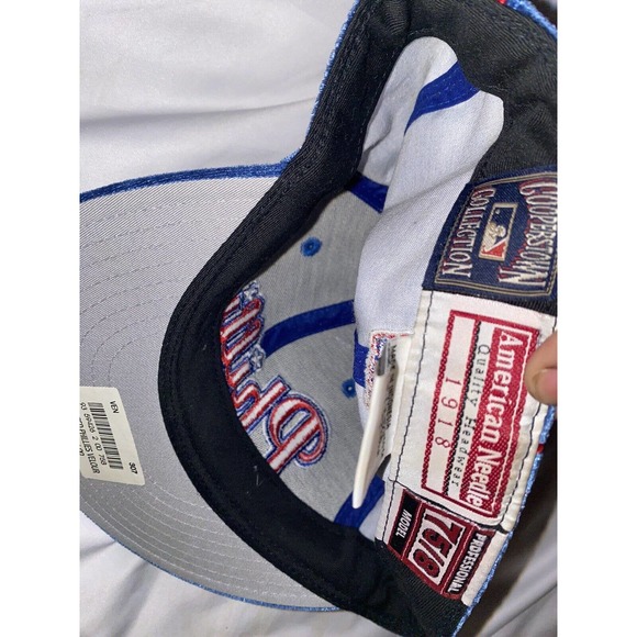 VTG american needle 1918 Philadelphia phillies 7 5/8 fitted hat cap retro velour - Picture 6 of 10